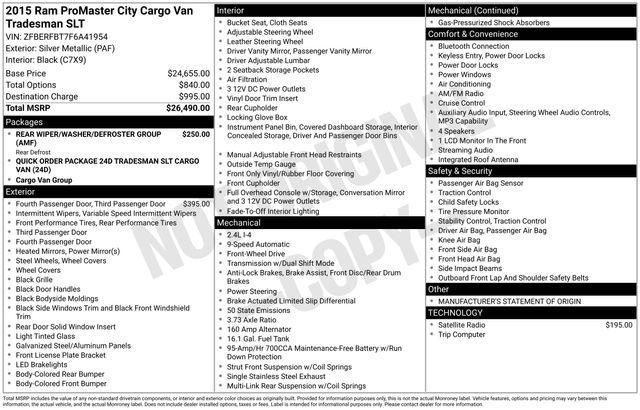 used 2015 Ram ProMaster City car, priced at $7,998
