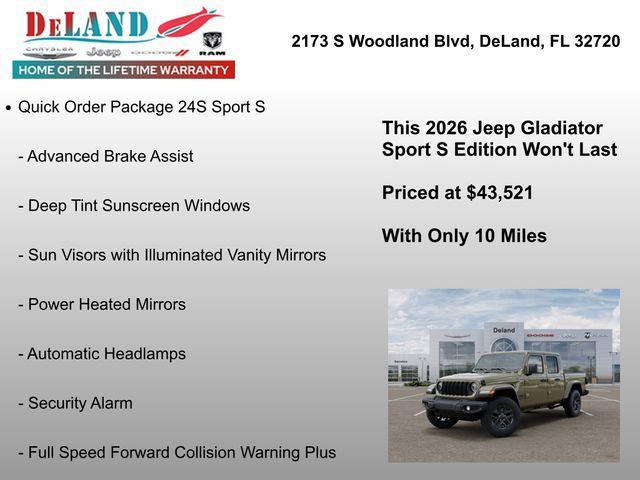 new 2026 Jeep Gladiator car, priced at $43,521