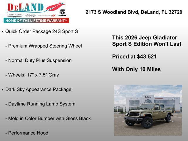 new 2026 Jeep Gladiator car, priced at $43,521