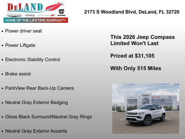 new 2026 Jeep Compass car, priced at $31,105