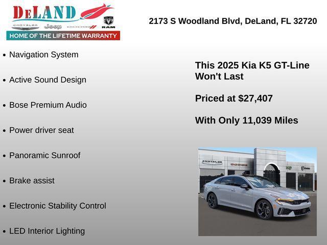used 2025 Kia K5 car, priced at $27,407