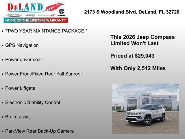 new 2026 Jeep Compass car, priced at $29,043