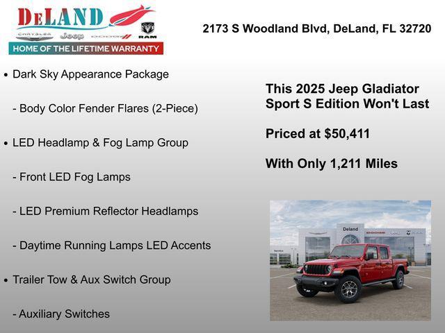 new 2025 Jeep Gladiator car, priced at $50,411