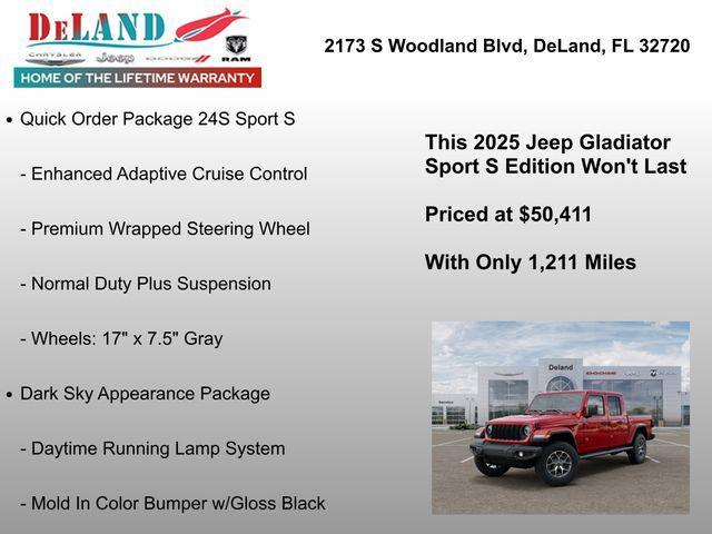 new 2025 Jeep Gladiator car, priced at $50,411