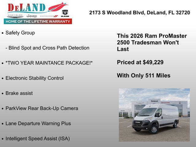 new 2026 Ram ProMaster 2500 car, priced at $43,229