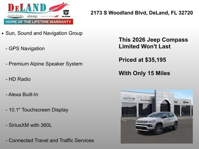 new 2026 Jeep Compass car, priced at $33,195