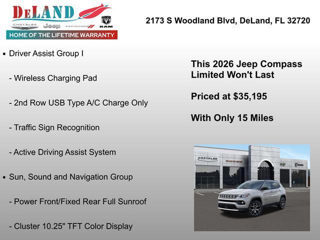 new 2026 Jeep Compass car, priced at $33,195