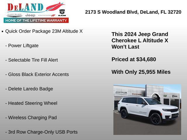 used 2024 Jeep Grand Cherokee L car, priced at $34,680