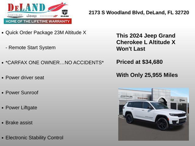 used 2024 Jeep Grand Cherokee L car, priced at $34,680