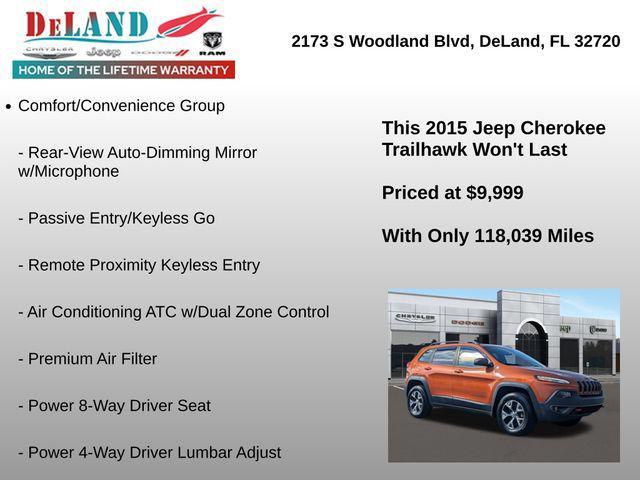 used 2015 Jeep Cherokee car, priced at $9,999