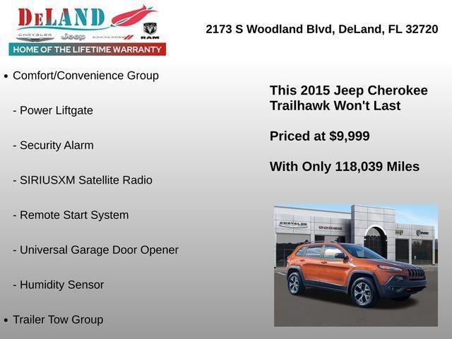 used 2015 Jeep Cherokee car, priced at $9,999