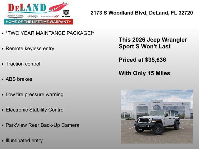 new 2026 Jeep Wrangler car, priced at $35,636