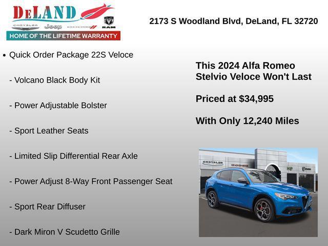 used 2024 Alfa Romeo Stelvio car, priced at $34,499