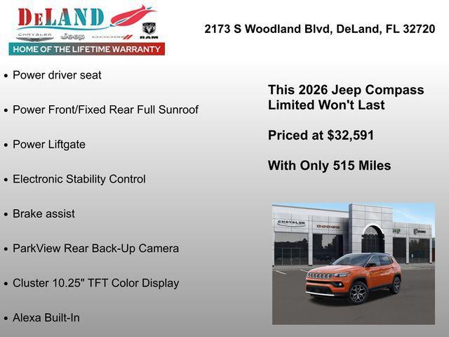 new 2026 Jeep Compass car, priced at $32,591