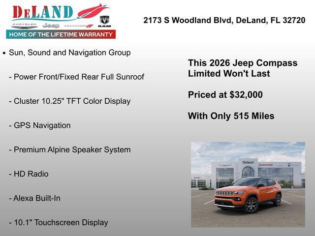 new 2026 Jeep Compass car, priced at $32,000