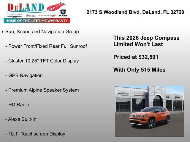 new 2026 Jeep Compass car, priced at $32,591