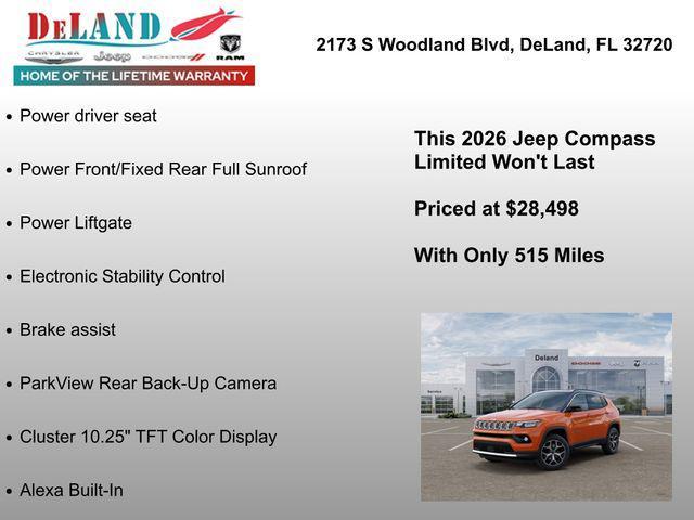 new 2026 Jeep Compass car, priced at $28,498