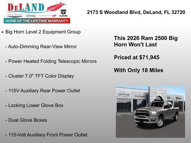 new 2026 Ram 2500 car, priced at $64,894
