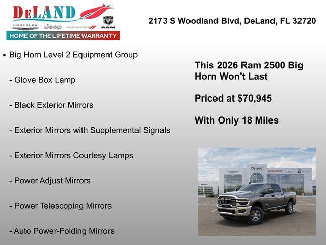 new 2026 Ram 2500 car, priced at $70,945