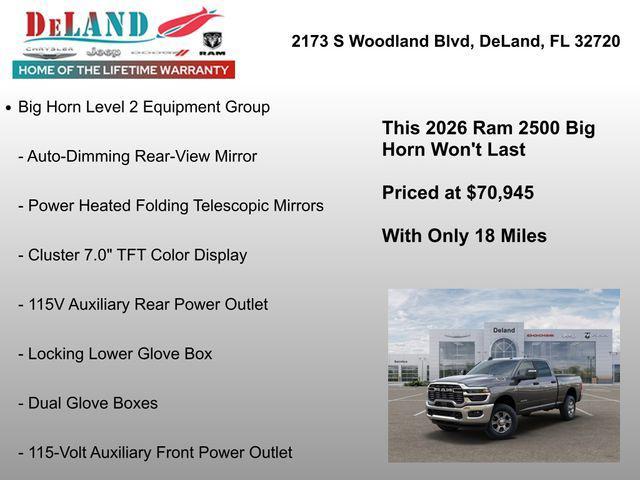 new 2026 Ram 2500 car, priced at $70,945