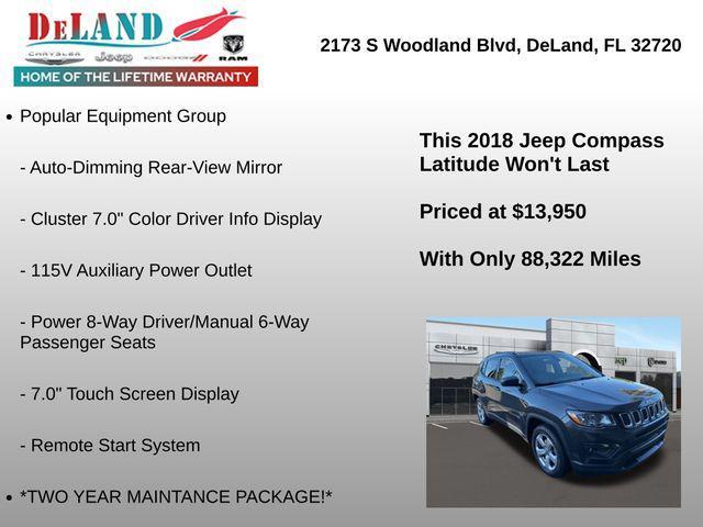 used 2018 Jeep Compass car, priced at $13,950