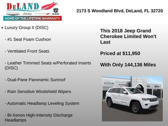 used 2018 Jeep Grand Cherokee car, priced at $11,595