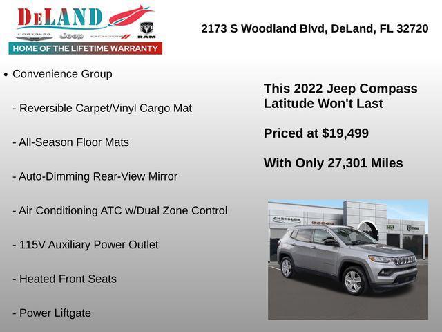 used 2022 Jeep Compass car, priced at $19,499