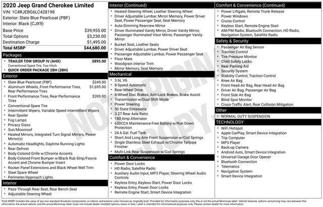 used 2020 Jeep Grand Cherokee car, priced at $16,999