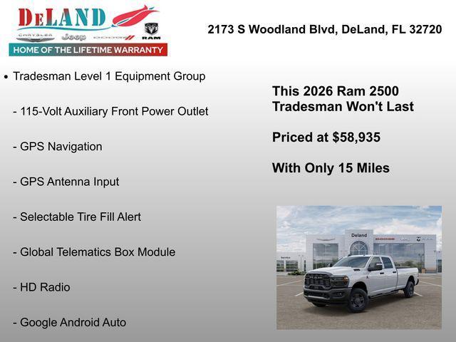 new 2026 Ram 2500 car, priced at $58,935