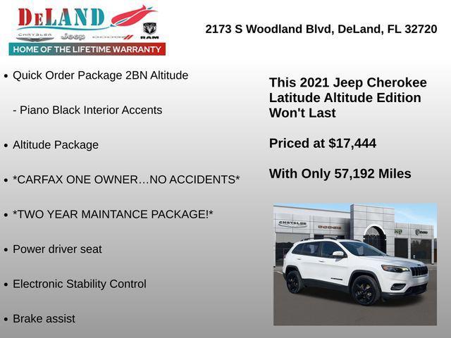 used 2021 Jeep Cherokee car, priced at $16,995