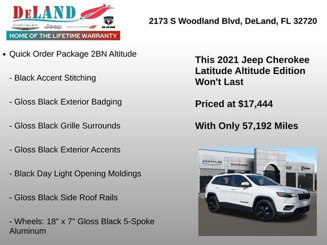 used 2021 Jeep Cherokee car, priced at $16,995