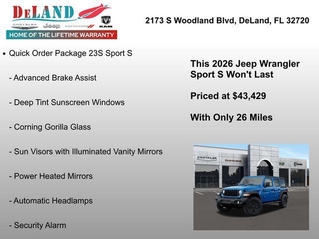 new 2026 Jeep Wrangler car, priced at $43,429