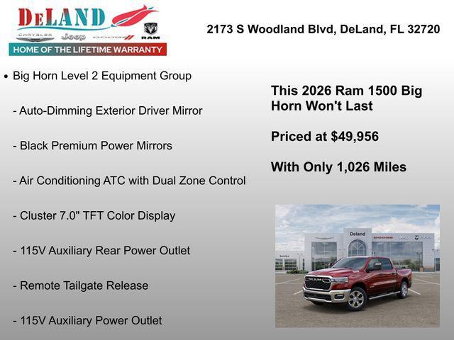 new 2026 Ram 1500 car, priced at $49,956