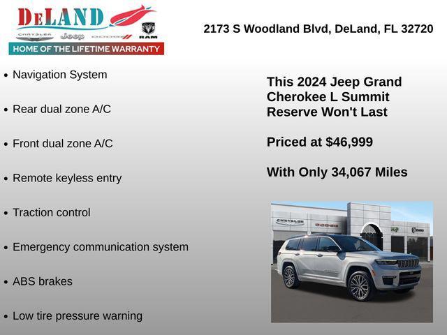 used 2024 Jeep Grand Cherokee L car, priced at $46,999