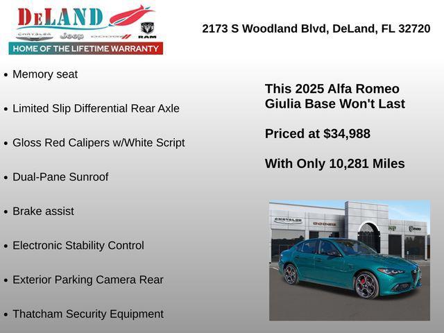 used 2025 Alfa Romeo Giulia car, priced at $34,988