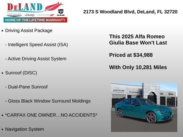 used 2025 Alfa Romeo Giulia car, priced at $34,988