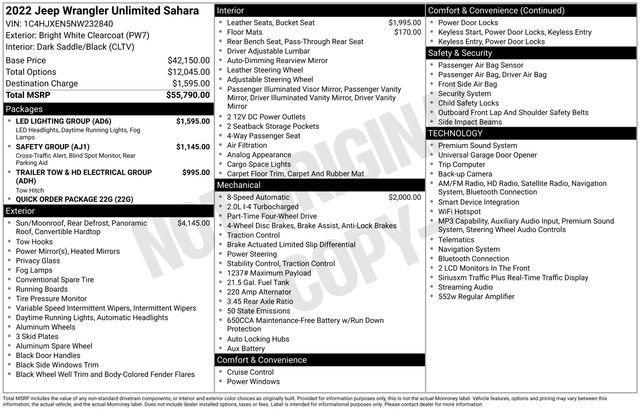 used 2022 Jeep Wrangler Unlimited car, priced at $29,994