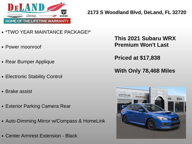used 2021 Subaru WRX car, priced at $17,838