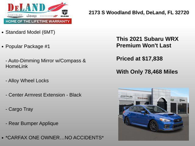 used 2021 Subaru WRX car, priced at $17,838