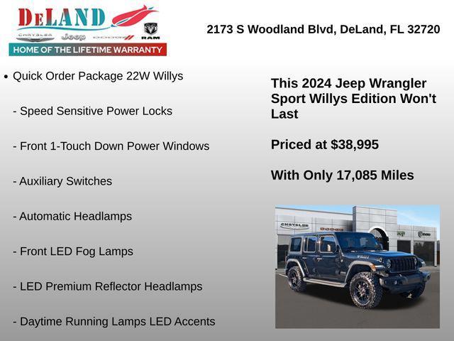 used 2024 Jeep Wrangler car, priced at $38,995