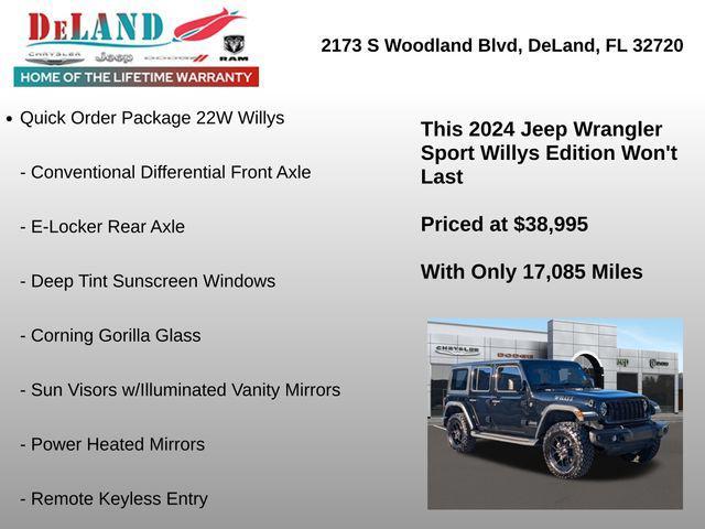 used 2024 Jeep Wrangler car, priced at $38,995