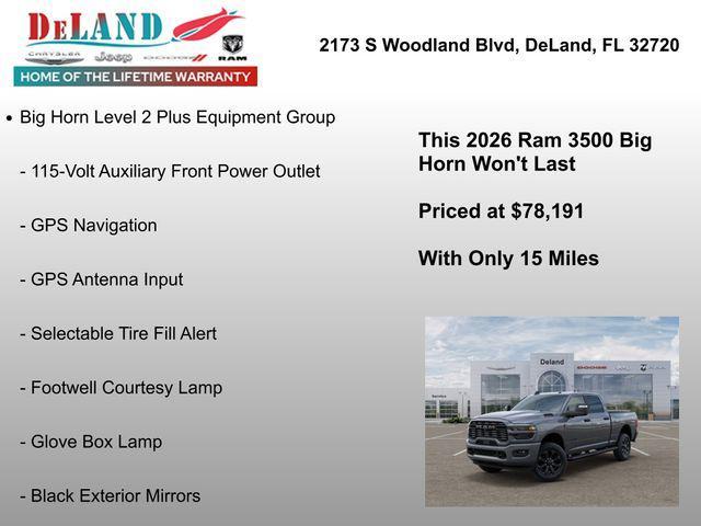new 2026 Ram 3500 car, priced at $78,191