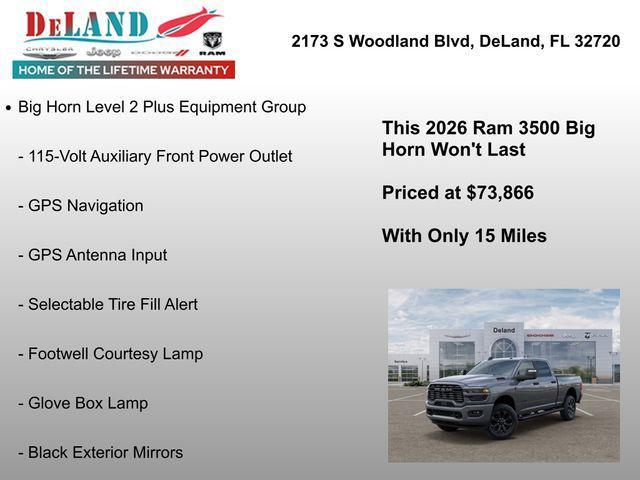 new 2026 Ram 3500 car, priced at $73,866