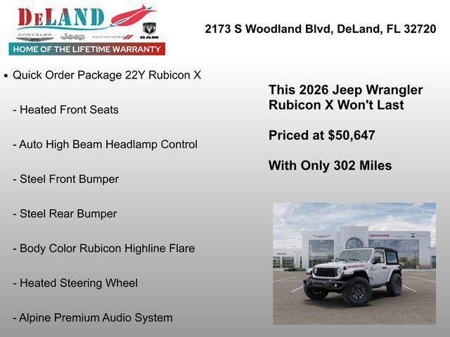 new 2026 Jeep Wrangler car, priced at $50,647
