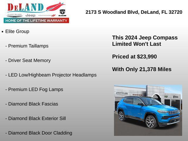 used 2024 Jeep Compass car, priced at $23,990