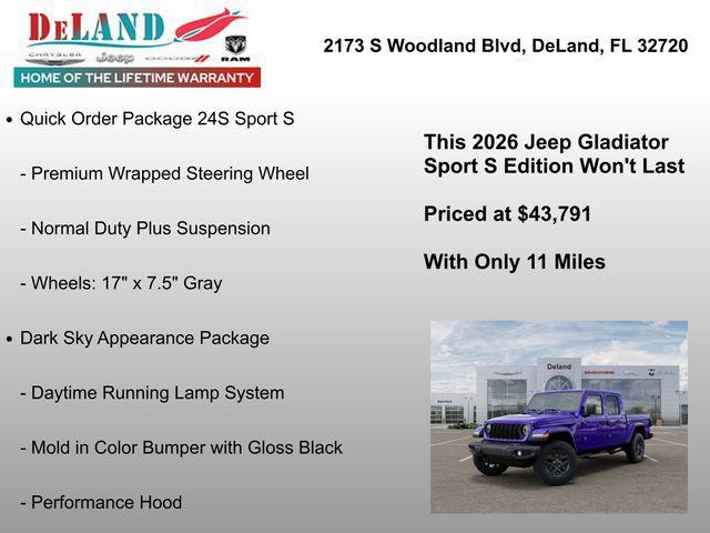 new 2026 Jeep Gladiator car, priced at $44,791