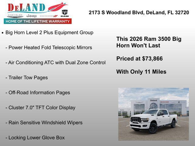 new 2026 Ram 3500 car, priced at $73,866