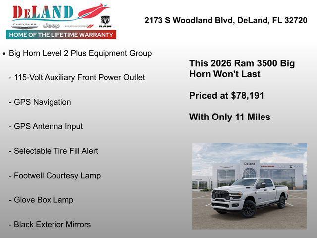 new 2026 Ram 3500 car, priced at $78,191