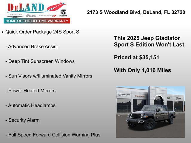 new 2025 Jeep Gladiator car, priced at $35,151