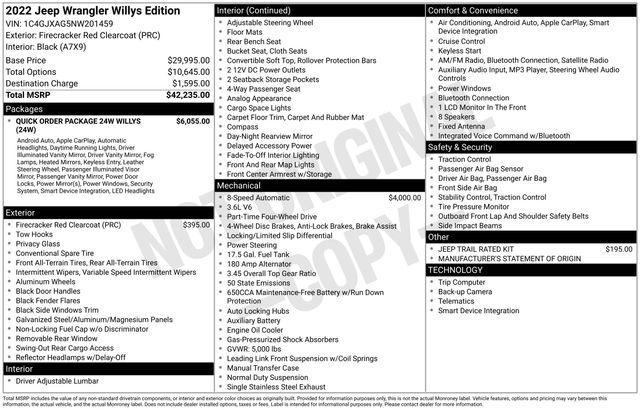used 2022 Jeep Wrangler car, priced at $20,568